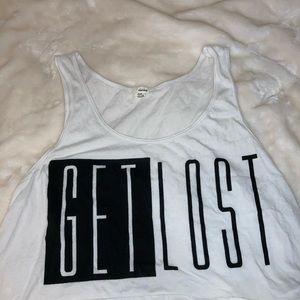 Garage get lost white tank top